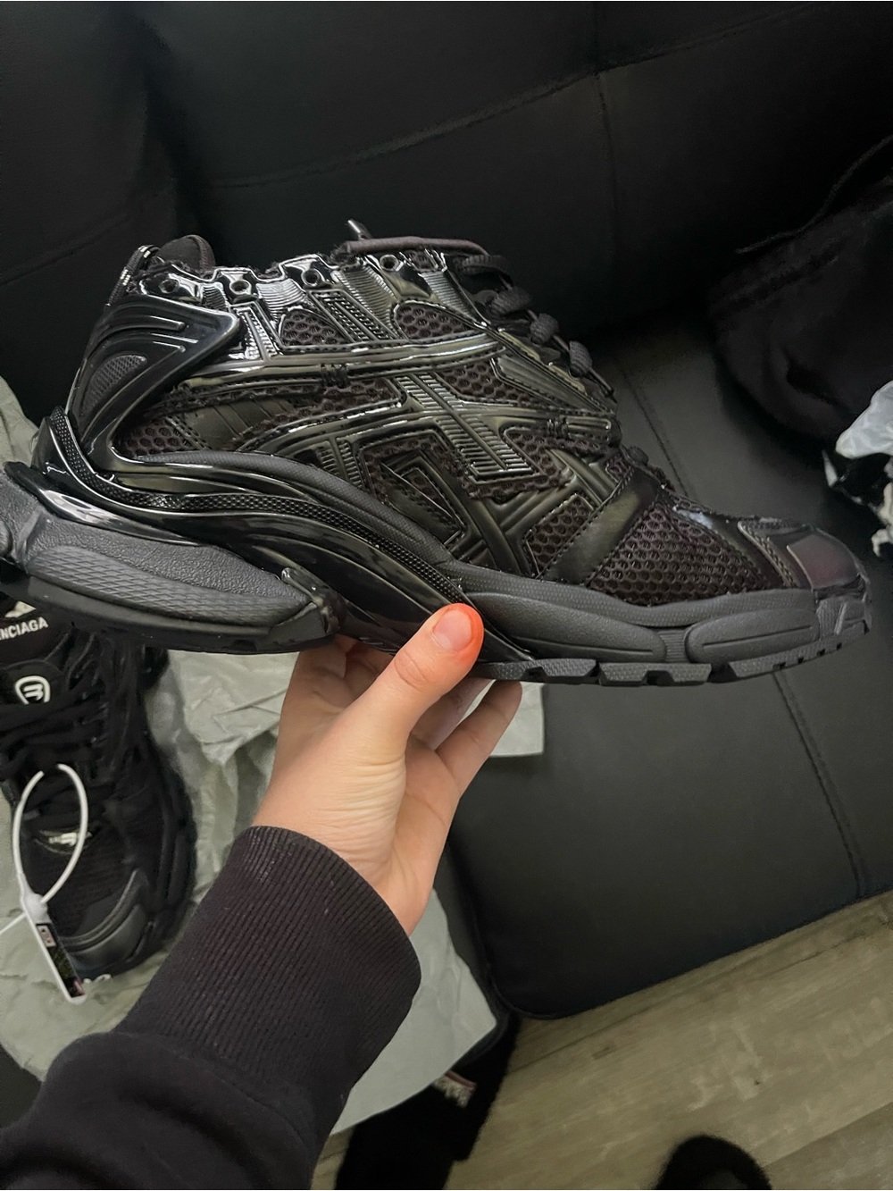 Balenciaga Men's All-Black Technical Mesh Sneaker